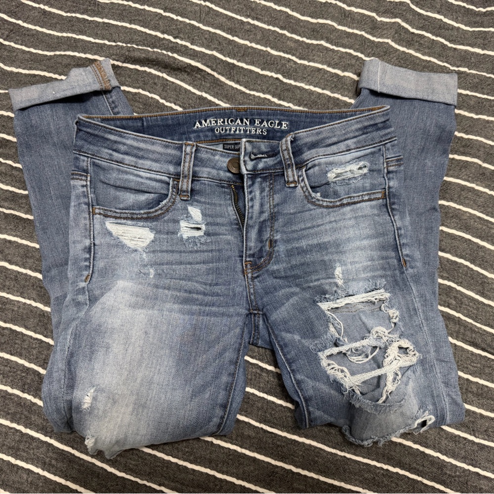 American Eagle Outfitters distressed Jegging Crop denim - Picture 5 of 5